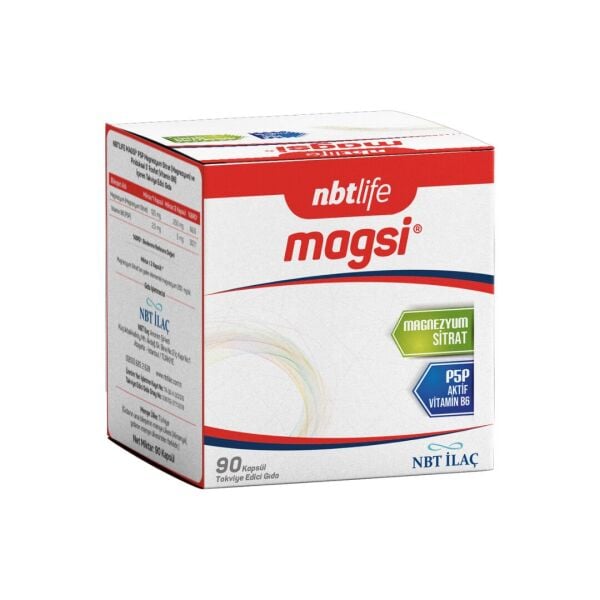 NBT Life Magsi (Magnezyum Sitrat + Piridoksal 5 Fosfat)  90 Kapsül