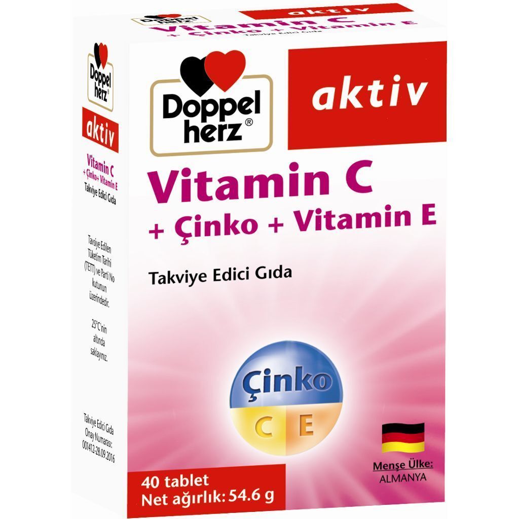 Doppelherz Aktiv Vitamin C+Çinko+Vitamin E 40 Tablet