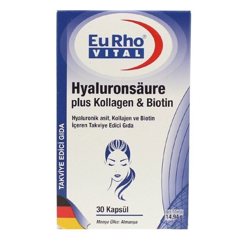 Eurho Vital Hyaluronsaure Plus Kollagen + Biotin 30 Kapsül