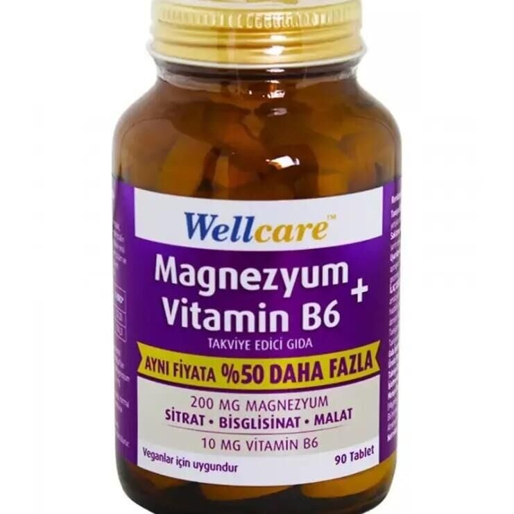 Wellcare Magnezyum + Vitamin B6 90 Tablet