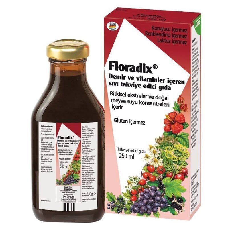 Floradix Demir ve Vitaminler İçeren Sıvı Takviye Edici Gıda 250 ml