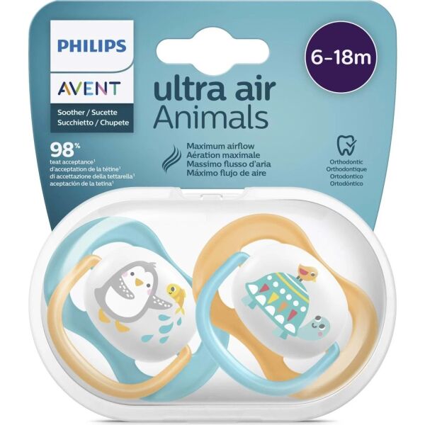 Philips Avent SCF080/70 Ultra Air Animals Emzik 6-18 Ay Erkek 2'li