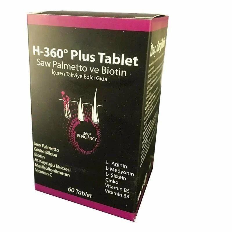 Hair 360 Plus Saw Palmetto ve Biotin 60 tablet