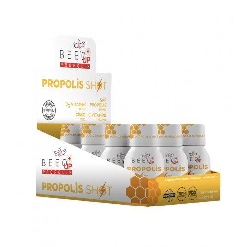 Bee'o Up Propolis Çinko+D3+C Shot 50 ml - 12 Adet