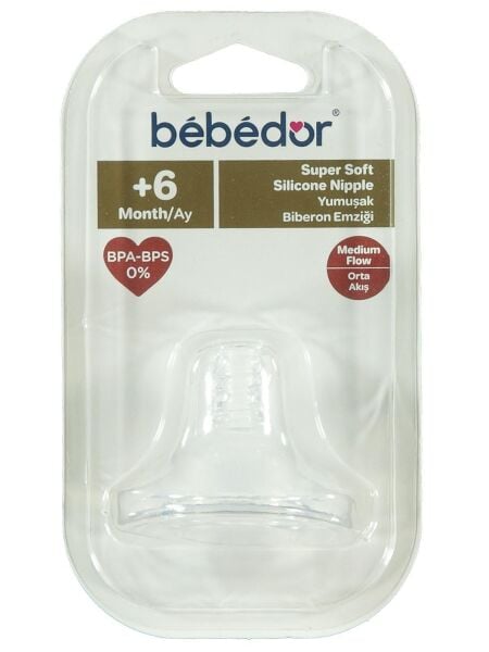 Bebedor 332 Biberon Emziğ Silikon Yumuşak 6+ Orta Akış