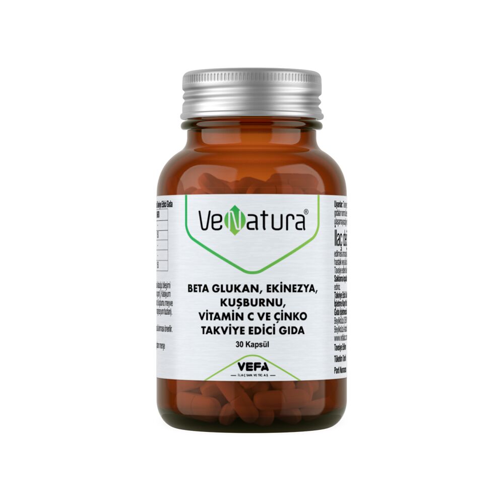 VeNatura Beta Glukan, Ekinezya, Kuşburnu, Vitamin C ve Çinko 30 Kapsül