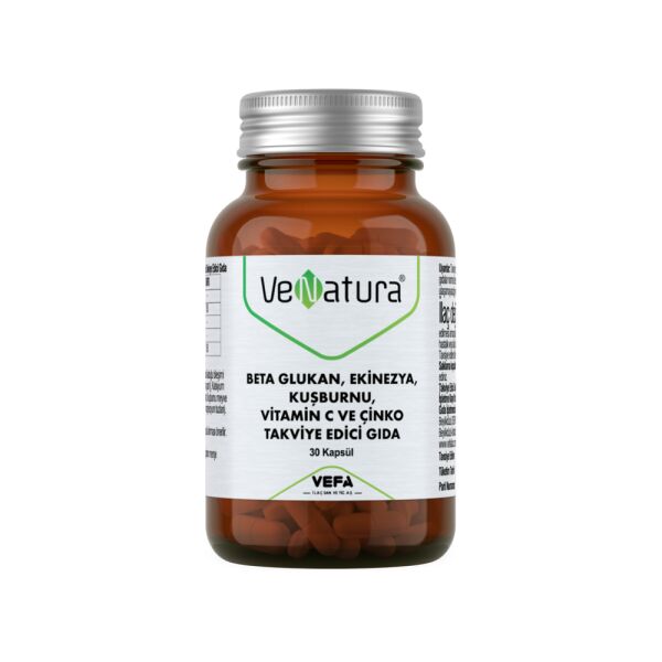 VeNatura Beta Glukan, Ekinezya, Kuşburnu, Vitamin C ve Çinko 30 Kapsül