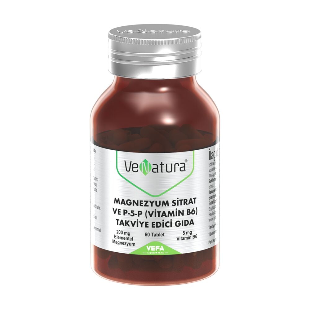 VeNatura Magnezyum Sitrat ve P-5-P (Vitamin B6) 60 Tablet