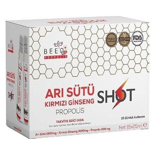 Bee 'o Up Arı Sütü Kırmızı Ginseng Propolis 15x25 ml Shot