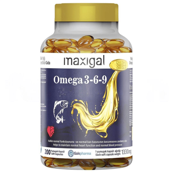 Maxigal Omega 3,6,9 Balık Yağı ( Trigliserid Form) 200 Kapsül