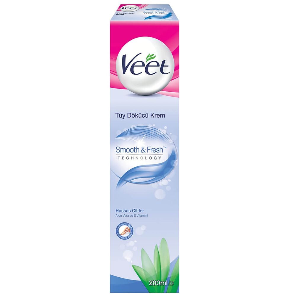 Veet Tüy Dökücü Krem Hassas Ciltler için 200 ml Mavi