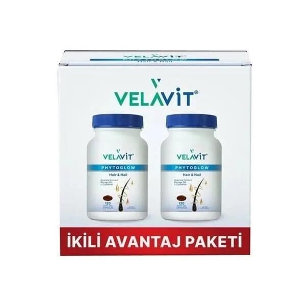 Velavit Phytoglow Hair Nail 120 Gel Soft Capsules İkili Avantaj Paketi
