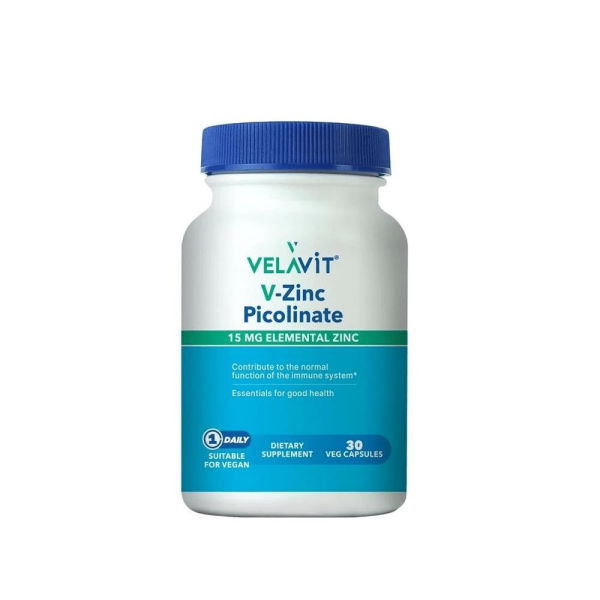 Velavit V Zinc Picolinate Takviye Edici Gıda 30 Kapsül
