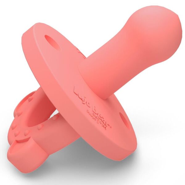 Lujo Bear 0-6 Ay Silikon Emzik ve Diş Kaşıyıcı Toz Pembe