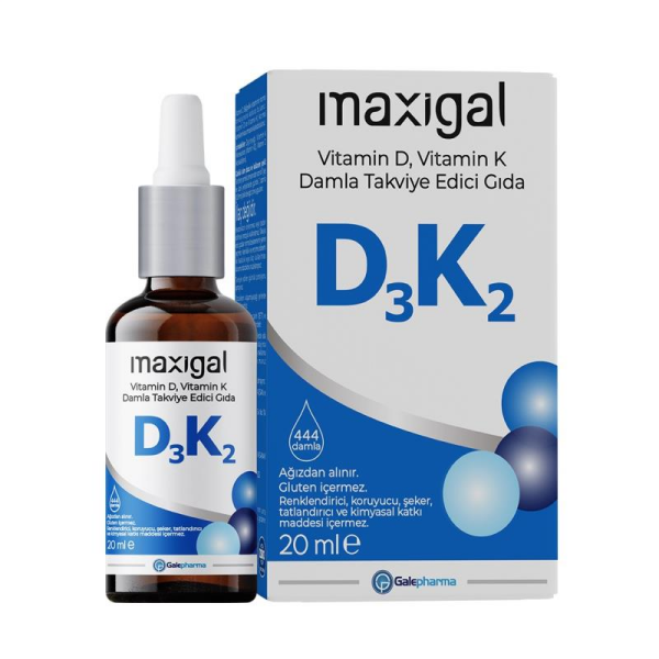 Maxigal D3 + K2 Takviye Edici Gıda 20 ml