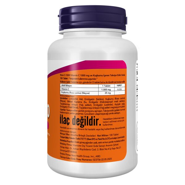 Now C-1000 With Rose Hips Vitamin C 1000mg 100 Tablet