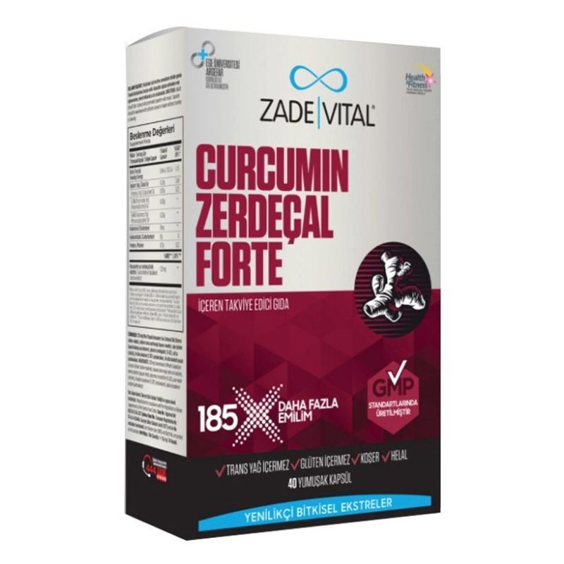 Zade Vital Curcumin Forte 40 Kapsül/ 1000mg Zerdaçal