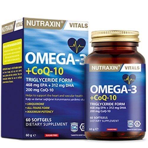 Nutraxin Omega 3 + CoQ10 60 g 60 Softgels