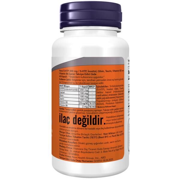Now 5-HTP 200 mg 60 Kapsül