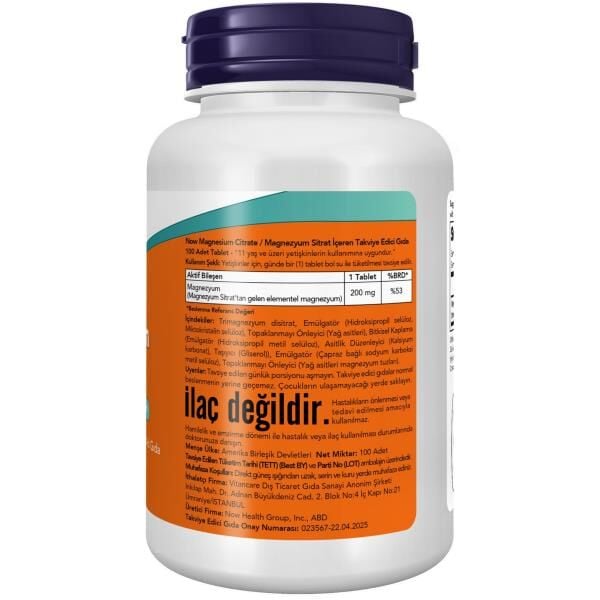 Now Magnesium Citrate 100 Tablet
