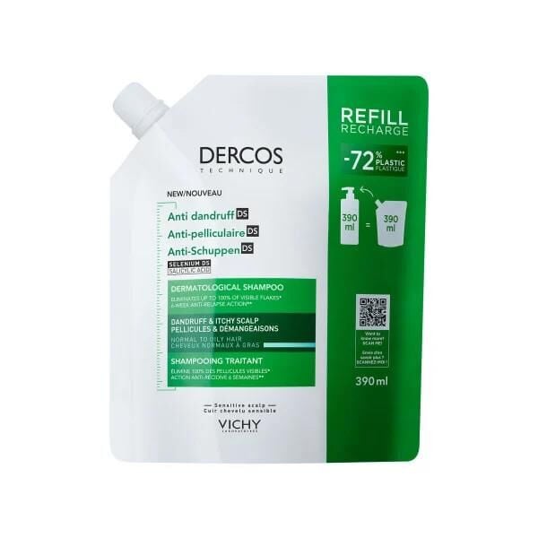 Vichy Dercos Yedek Anti Dandruff Kepek Karşıtı Şampuan 390 ml - Normal ve Yağlı Saçlar
