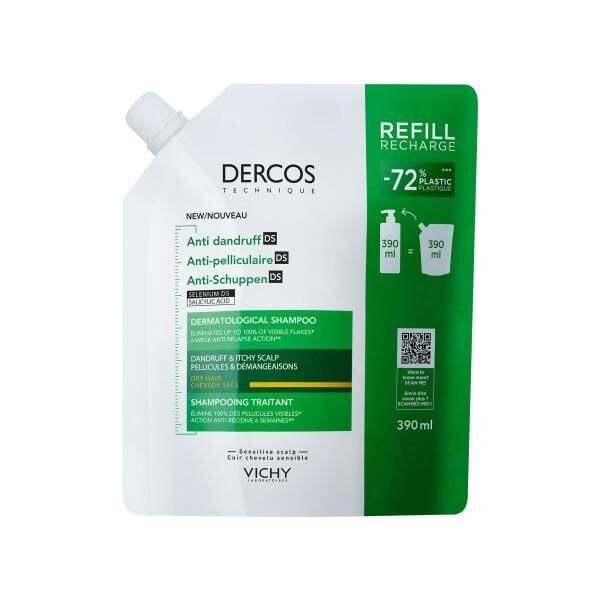 Vichy Dercos Yedek Anti Dandruff Kepek Karşıtı Şampuan 390ml - Kuru Saçlar