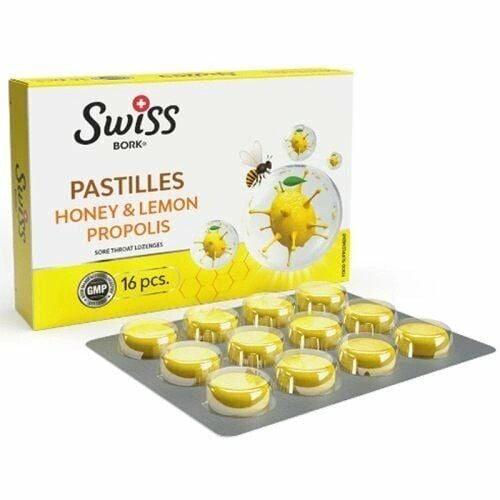Swiss Bork Bal, Limon ve Propolis Aromalı Pastil 16 adet